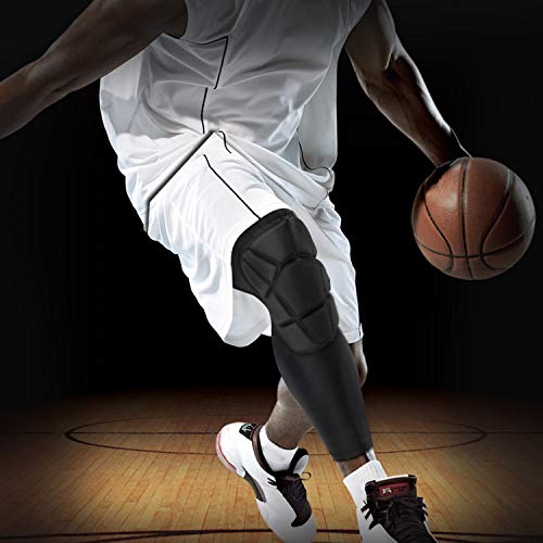 HOPEFORTH Knee Padded 2 Pack Compression Leg Sleeve Thigh Guard Sports Protective Gear Brace Support for Football Basketball Volleyball Softball Tennis Youth Kids Adult