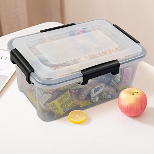 Neadas 10 L Plastic Clear Latching Boxes, Clear Storage Bins with Lids