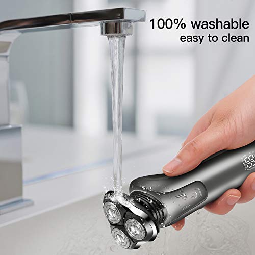 Electric Razor for Men 4 in 1 Rotary Shavers Cordless Waterproof USB Fast Charging Wet/Dry Electric Shaver Includes Hair Clippers and Nose Hair trimmer - Thumbnail 4