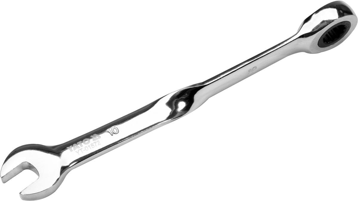 Yato YT-01872 Combination Ratchet Spanner, Twisted Construction, Size 10mm
