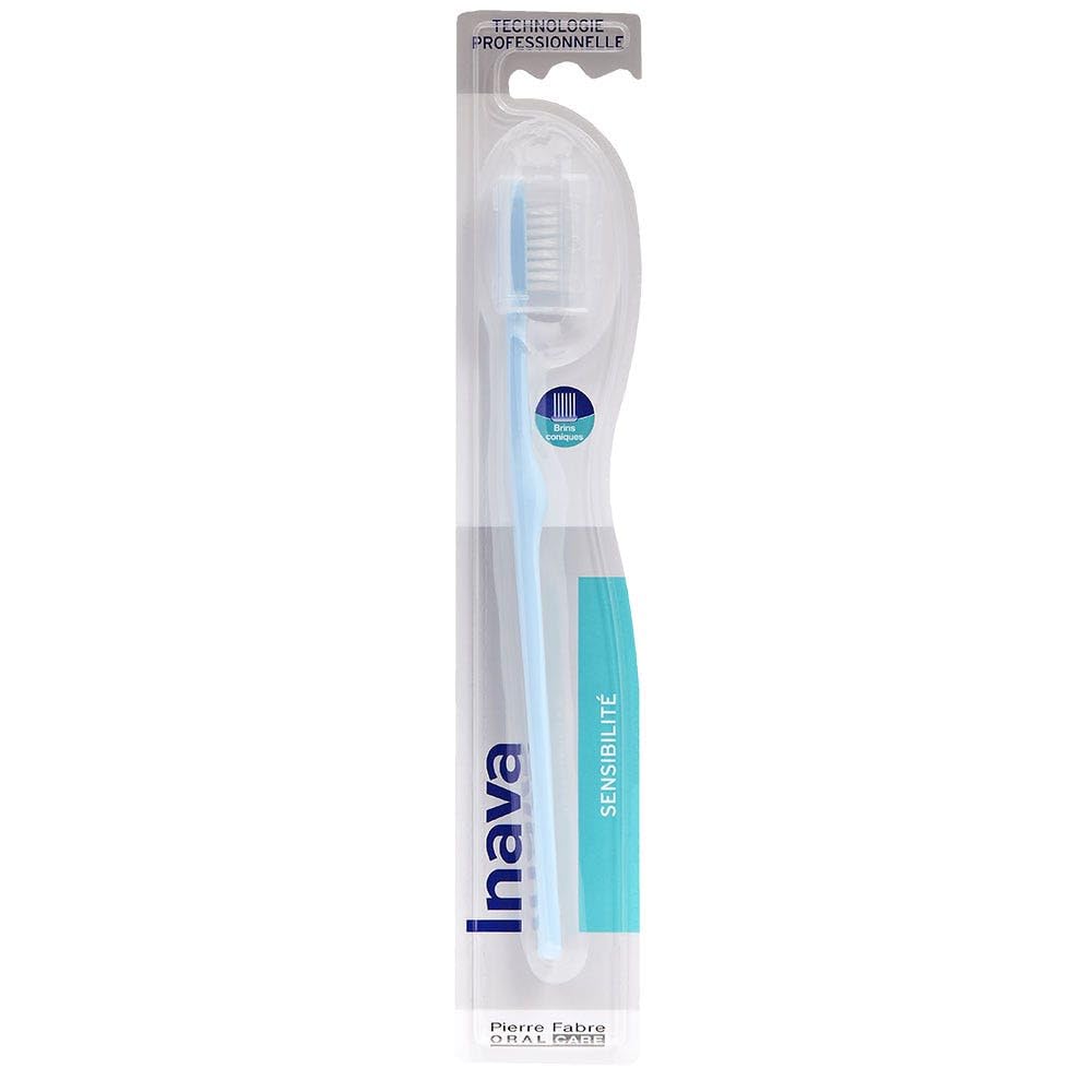 Inava Sensitivity Extra Soft Manual Toothbrush for Adults - Hypersensitivity Dentinaire, Collets Denudes Protection, 100mm Bristles, Nylon, Recyclable, 1 count