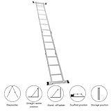 Folding Ladder EN131 12.5FT Aluminum Folding Step Extension Multifunction New