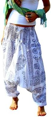 Revital Imports Women Boho Yoga Hippie Baggy Aladdin Harem Pants (White)