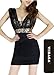 Vobaga Women's Sheer Mesh Stretchy Sequin Empire Waist Party Dress Black