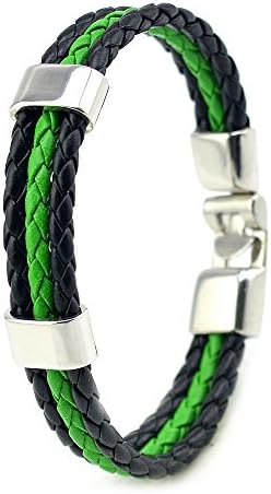 Aisue FIFA World Cup Football Club Theme Mens Wrap Cord Leather Strap Bracelet Wristband (Hannover 1896)