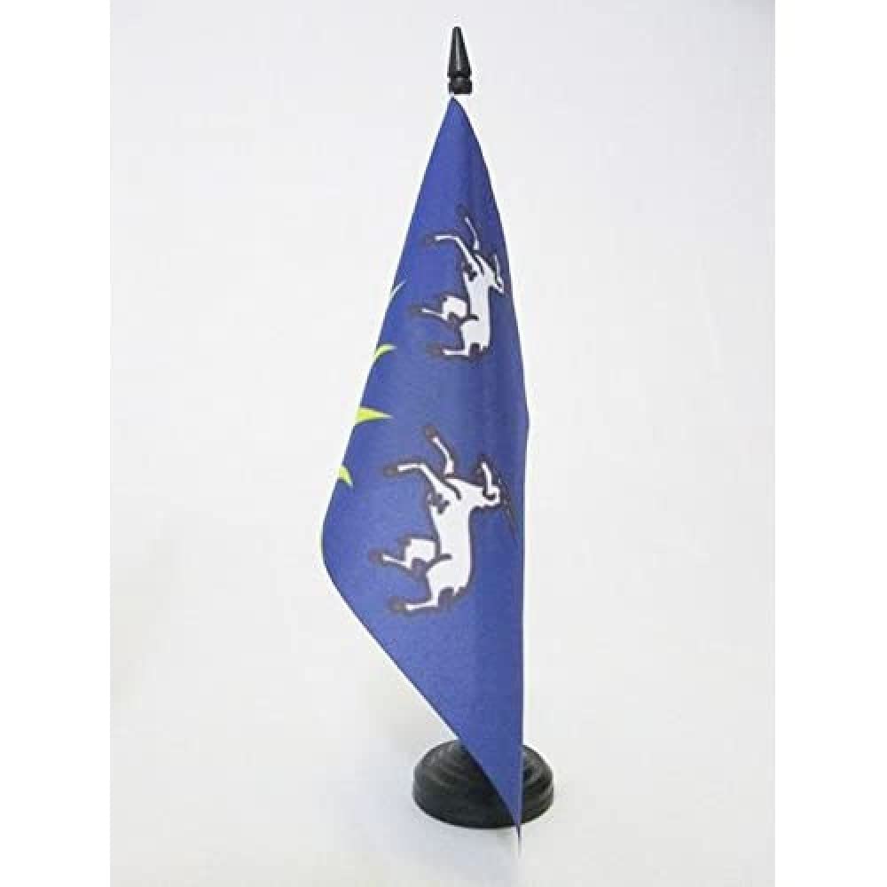 AZ FLAG Merionethshire county Table Flag 5'' x 8'' - Wales Merionethshire county Office Decoration 100% Polyester 21 x 14 cm - Mini Desk Flag with Pole and Black Plastic Base