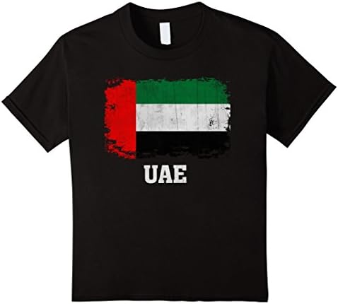 Kids UAE Flag Jersey T-shirt - Emirates Flag Casual Tee Shirt 10 Black