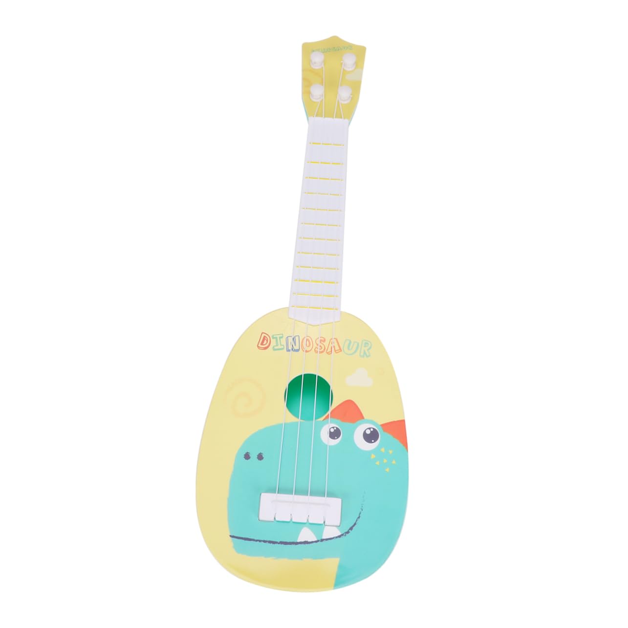 FUNOMOCYA Kids Guitar Toy Dinosaur 4 Strings Early Educational Musical Instrument for Toddlers Indoor Outdoor Play Bright Colours Smooth Surface