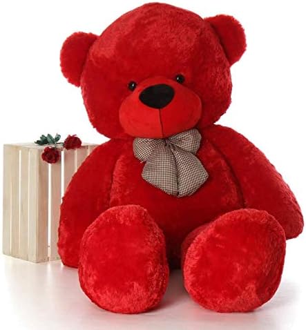 The Purple Tree Super Soft Cuddly Life Size Huggable Teddy Bear for Valentines Day Gift , Birthday Gift ( 3 feet) Teddy Day , Valentines Day , Anniversary Gift (Red)