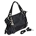 BaoLan Womens Stylish Leather Hobo Bags with Tassels Shoulder Bag Handbag Black