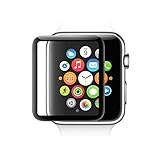 Apple Watch Screen Protector 38mm [2 Pack], 3D Curved Edge Full Coverage Tempered Screen Protector for Apple Watch 38mm Series 3/2/1 (Black01)