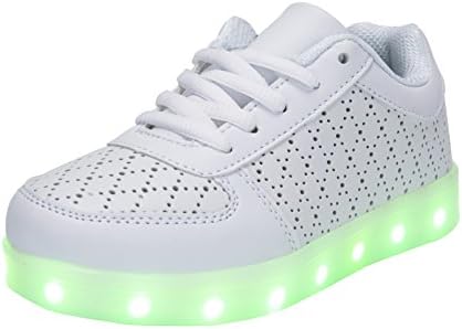 HoverKicks Light Up Shoes Big Kids Nova (Perf-White) with Remote Control for LED Sneakers