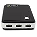 Lenmar Helix 11000 mAh 3 USB Port (4.4A total) Power Bank External Portable Charger Battery Pack for Charging Batteries of iPhone 4 5 6 6 Plus iPad Android Galaxy S5 S4 S3 Note 3 Note 4 Phones Tablets and other USB Powered Devices with Micro USB Cable, Black