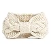 NISHAER Women's Wide Chunky Cable Knitted Turban Headband,Beige,One size