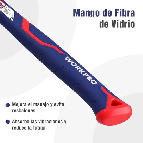 WORKPRO 2 Piece Carpenter's Hammer, Nail Hammer 720g and 340g, Claw Hammer with Ergonomic Non-Slip Handle, for Woodworking, DIY and Wood Repairs