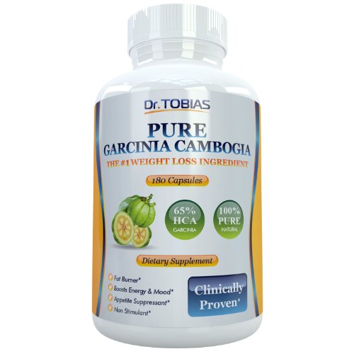 Pure Garcinia Cambogia Extract - 180 Capsules For Effective Weight Control And Weight Loss. 65% HCA (Hydroxycitric... image