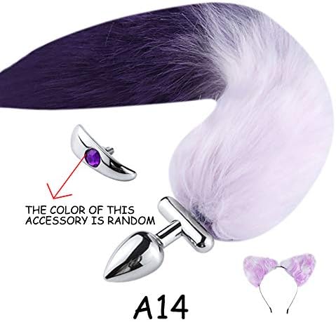 Wongfon Amal Plugs with Fox Tail -Metal Aluminum Alloy bu-t-t Plugs with Headband for Women Men Cosplay Toys