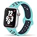 YC YANCH Greatou Compatible for Apple Watch Band, Silicone Sport Band Replacement Wrist Strap Compatible for iWatch Series 5/4/3/2/1,Nike+,Sport,Edition,38mm 40mm S/M,Turquoise Midnightblue