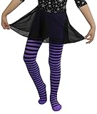 ToBeInStyle Girl's Girls Striped Tights - Black/Purple - L