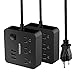 2 Pack Power Strip with 3 USB 3 Outlet, TESSAN Desktop Charging Station with 5 ft Extension Cord with USB Ports, Mini Outlet Extender for Cruise Ship Dorm Room Accessories – Black