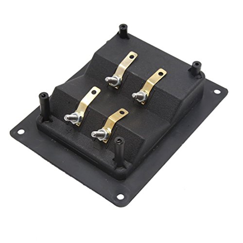 uxcell Black Square Shaped Car Audio Speaker Spring Binding Post 4 Terminal Connector Board