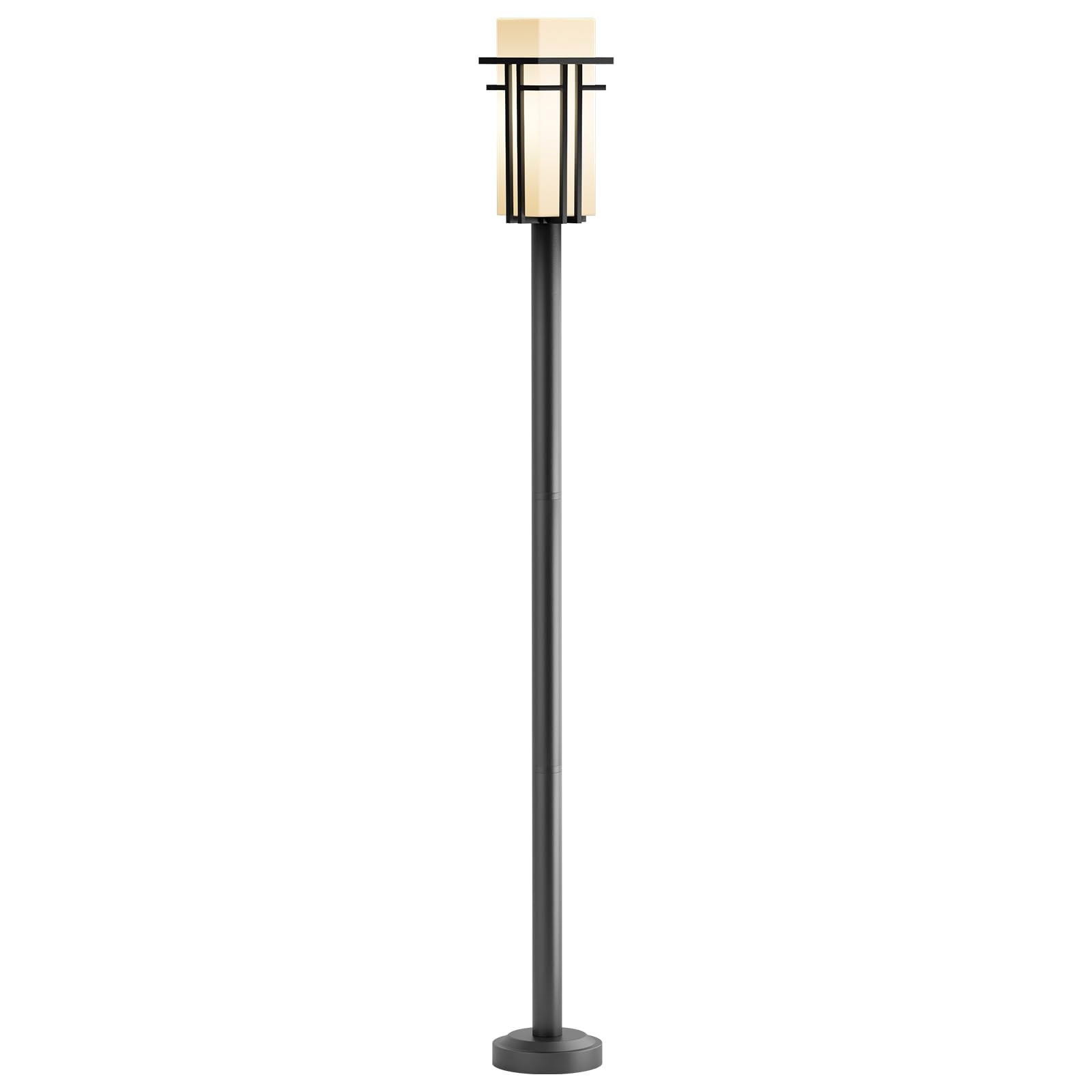 Photo 1 of Yoenecea Lamp Posts Outdoor Lighting - 61" Outdoor Post Light Lamp Post with Frosted Glass, Modern Outside Pole Lights for Yard, Waterproof Street Light for Pathway Backyard Garden Driveway Patio