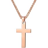 PROSTEEL Cross Necklace for Men Women, 316L Stainless Steel Dog Tag Cross/Dog Tags Military, Jesus Crucifix, Snake Cross, Black/Gold/Silver/Rose Gold/Blue Tone Cross Pendant, Come with Box
