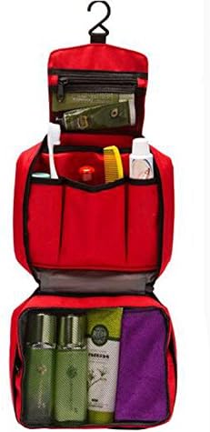 Hflove Men & Women Travel Business Trip Toilet Bag Waterproof Shaving Bag Hanging Toiletry Bag (Red)