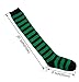 Raylarnia Women's Extra Long Opaque Striped Over Knee High Stockings Socks (Black/Green Strips)