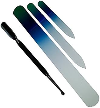 Bywabeé 3 Glass File Set 1 Rubber Grip Cuticle Pusher