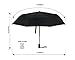 LANBRELLA Compact Travel Umbrella Vented Double Canopy Windproof Auto Open Close - Black