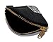 Rough Enough Classic Vintage Fancy Simple Durable Canvas Small Mini Portable Earphones Accessories Coin Pouch Holder Purse Wallet In Flat Sector Shape With Gold Zipper for Outdoor Teens Students Boys