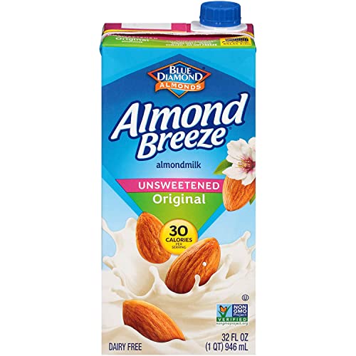 ALMOND BREEZE DAIRY FREE ALMONDMILK UNSWEETENED ORIGINAL 32 OZ BOXES, 6 COUNT