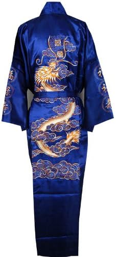 Shanghai Tongue?? Dragon Bathrobe Robe Sleepwear Dark Blue One Size by iff untoldable