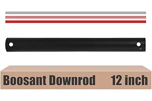 BOOSANT 12 INCH Ceiling Fan Downrod With Extended Wires,Extension Rod Only Ceiling Fans Compatible, Not Threaded(Black)