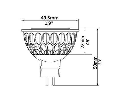(Pack of 6, Warm White) Sunthin 5w Mr16 Led Bulbs, 50w Equivalent, Recessed Lighting, MR16 LED, LED Spotlight, 360lm, 45 - Thumbnail 3