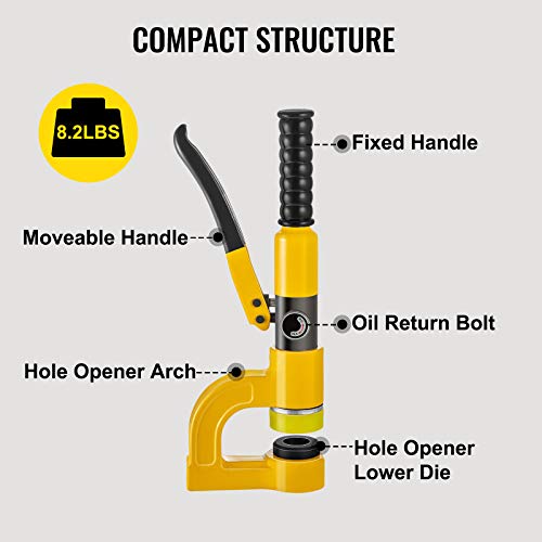 VEVOR Hydraulic Hole Punching Machine, 6 Ton Manual Hole Digger Punch