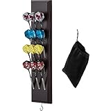 Viper Dart Caddy Solid Wood Wall Mounted Dart Holder / Stand, Displays 4 Sets of Steel or Soft Tip Darts, for all Sisal & Electronic Dartboards, Surrounds & Cabinets, Mahogany Finish