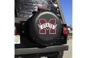 Fremont Die NCAA Mississippi State Black Spare Tire Cover, One Size, Multicolor