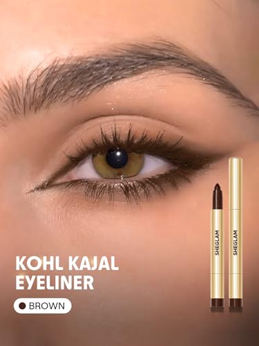 SHEGLAM Bold Moves Cream Eyeliner Pencil – Waterproof Kohl Eyeliner, Smooth Cream Formula, Long-Lasting Smudge-Resistant Eye Liner with Built-In Sharpener & Rich Color Payoff (Brown)