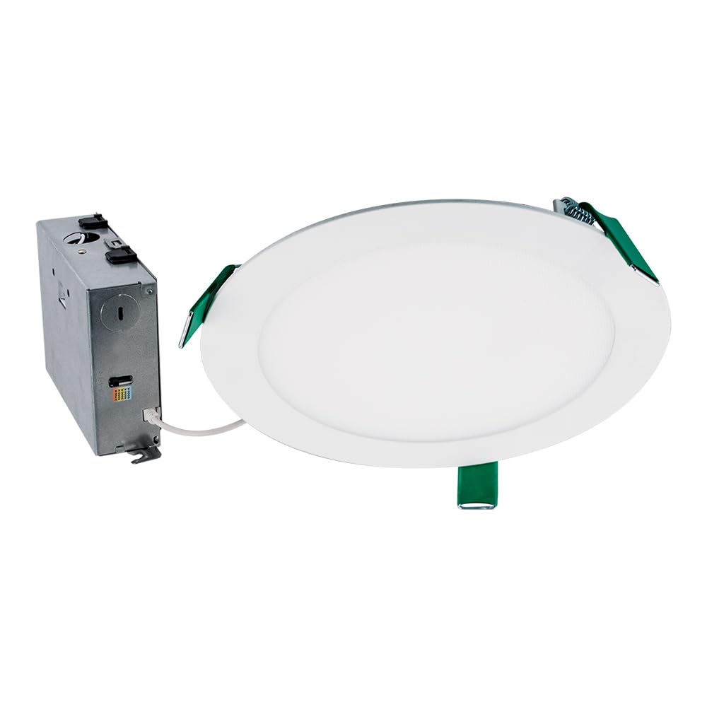 Photo 1 of HALO HLB8169FS1EMWR Canless Large LED Recessed Light Selectable 2700K, 3000K, 3500K, 4000K, 5000K CCT 8 Inch White