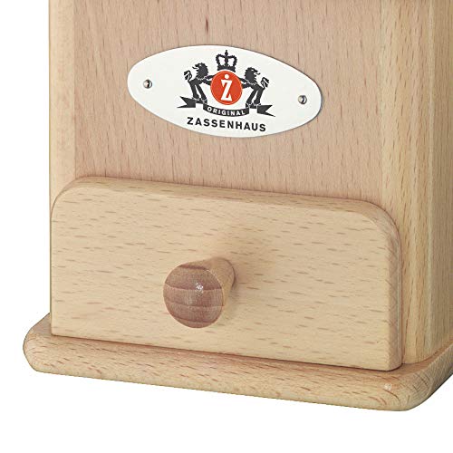Zassenhaus Kaffeemühle Manuell BRASILIA | Buche natur | 12 x 12.5 x 20cm | zum Mahlen von Kaffeebohnen | stufenlos… – Bild 7