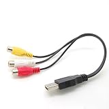 USB Male to 3 Rca RGB Female Video AV A/V Converter Cable HDTV TV Television