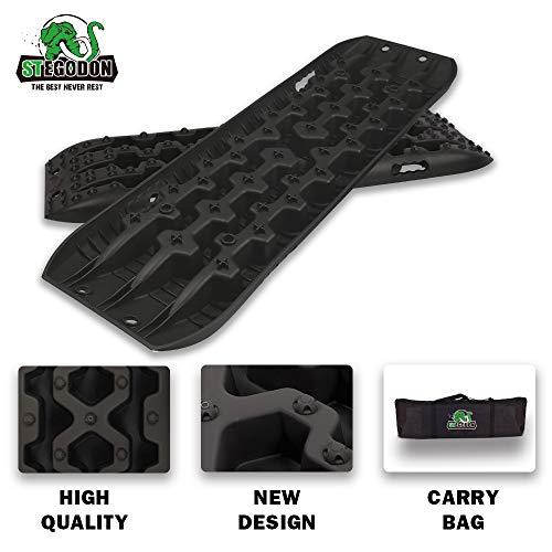 STEGODON Traction Boards Off-Road Recovery Boards Tire Ladder 4WD Traction Mats for Truck,Mud,Snow,Sand(Black) - Image 2