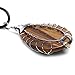 ruhong Wire Wrapped Tree of Life Natural Green Turiquoise Gemstone Teardrop Pendant Necklace Healing Crystal Chakra Stone Women Jewelry (Tiger Eye)