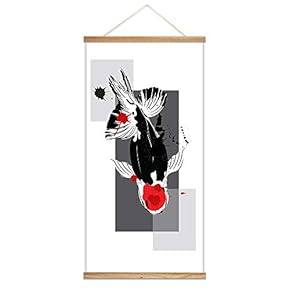 Hanging Poster with NO Mangetic Wood Frames Ink Abstract Animals Home Wall Canvas Prints Ready to Hang - 18"x36"