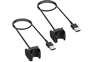 Threeeggs Compatible with Fitbit Charge 4 Charger, Replacement USB Charging Cable Cord for Charge 4 / Charge 3 Fitness and Activity Tracker (2 Pack, 55cm/1.8ft)