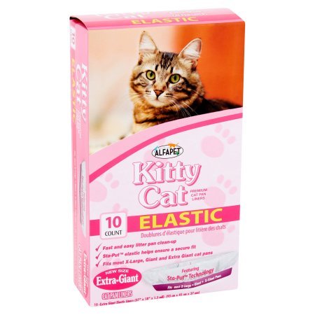 Pack of 4 - Alfapet Kitty Cat Elastic Cat Pan Liners, 10 count