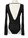 Clothink Women Black V neck Slit sleeve Cut out Open Back Ruched Bodysuit