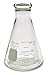 Corning Pyrex #4980 Erlenmeyer Narrow Mouth, Glass Flask Set with Rubber Stoppers - 3 Sizes - 50mL, 125mL, 250mL